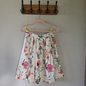 Banned Retro Floral White and Pink Women's Skirt